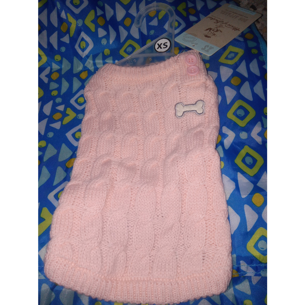 Unisex House of Bark Dog Sweater XS Pink